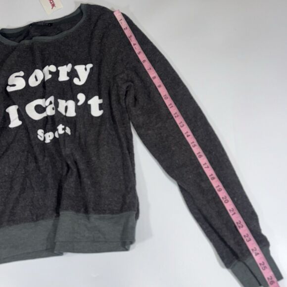 Wildfox Gray Sorry I Can't Sports Sweater Sweatshirt Women Small USA - Picture 7 of 10